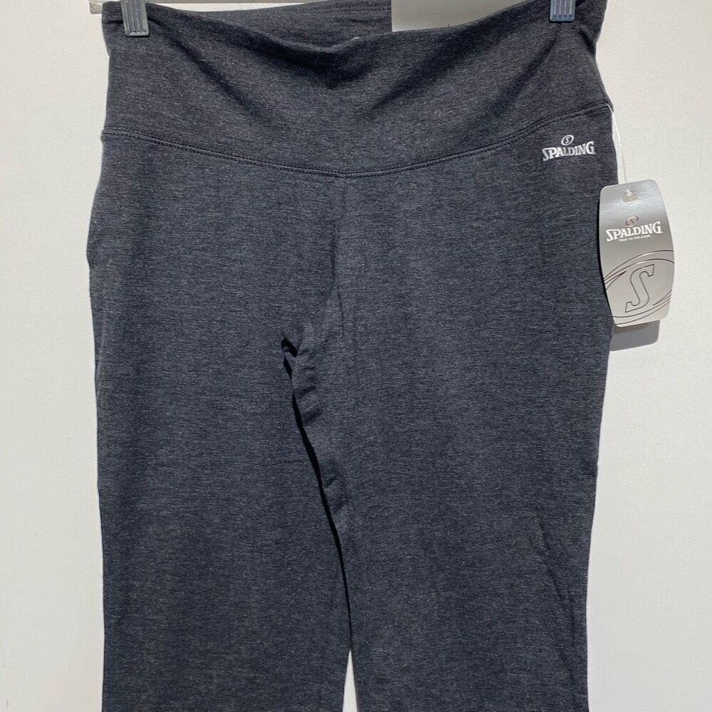 Spalding Women's Charcoal Heather True To The Game Yoga Crop Leggings Small NWT
